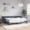 vidaXL Lit de jour avec gigogne et matelas gris fonc&eacute; 90x200cm velours