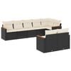 vidaXL Salon de jardin 8 pcs avec coussins noir r&eacute;sine tress&eacute;e