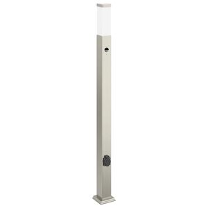 vidaXL Borne lumineuse avec d&eacute;tecteur et prise 110 cm acier inoxydable IP44