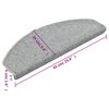 vidaXL Tapis d'escalier 15 pièces 65 x 24 x 4 cm Gris clair Demi-rond Grand
