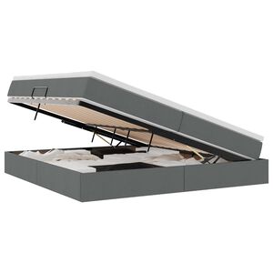 vidaXL Lit avec rangement et matelas Gris fonc&eacute; 200 x 200 cm Polyester