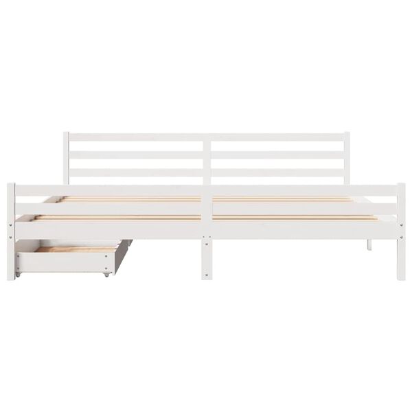 vidaXL Cadre de lit sans matelas blanc 180x200 cm bois massif de pin