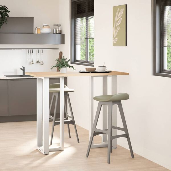 vidaXL Pieds de table de bar en forme de T, 2 pi&egrave;ces, blanc, 40 x 35 x (110-111) cm, acier