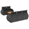 vidaXL Salon de jardin 6 pcs avec coussins noir r&eacute;sine tress&eacute;e