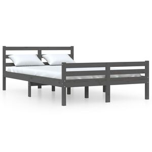 vidaXL Cadre de lit sans matelas gris bois massif 150x200 cm