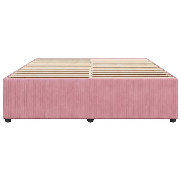 VidaXL Cadre de lit sans matelas rose 180x200 cm velours