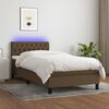 vidaXL Sommier &agrave; lattes de lit matelas et LED Marron fonc&eacute; 100x200 cm