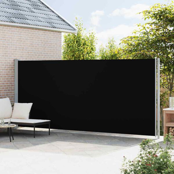 vidaXL Auvent lat&eacute;ral r&eacute;tractable de patio 200x600 cm Noir