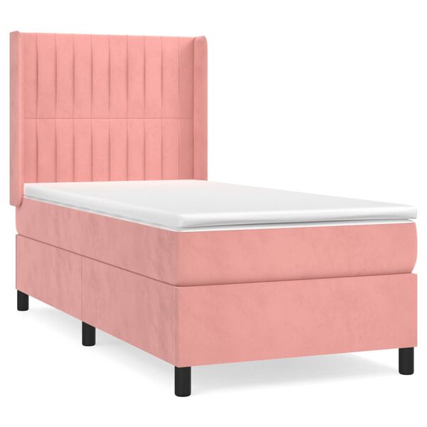 vidaXL Sommier &agrave; lattes de lit et matelas Rose 80x200 cm Velours