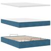 vidaXL Cadre de lit ottoman avec matelas bleu fonc&eacute; 140x200 cm velours