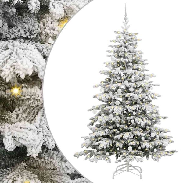 vidaXL Sapin de Noël Artificiel à Branches Articulées Blanc 210 cm
