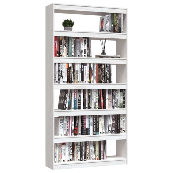 vidaXL Bibliothèque/Séparateur de pièce Blanc 100x30x200 cm Pin massif
