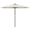 vidaXL Parasol de jardin avec m&acirc;t en bois sable 299x240 cm