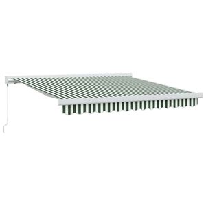 vidaXL Auvent R&eacute;tractable Vert et blanc 300 x 250 cm Tissu et M&eacute;tal