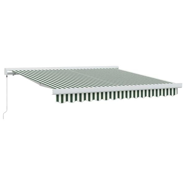vidaXL Auvent R&eacute;tractable Vert et blanc 300 x 250 cm Tissu et M&eacute;tal