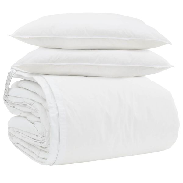 vidaXL Ensemble de Duvet avec oreiller 3 pcs Blanc Plume de canard