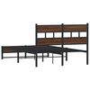 vidaXL Cadre de lit en m&eacute;tal sans matelas ch&ecirc;ne marron 120x200 cm
