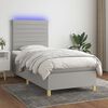 vidaXL Sommier &agrave; lattes de lit et matelas et LED Gris clair 90x190 cm