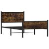 vidaXL Cadre de lit en m&eacute;tal sans matelas ch&ecirc;ne fum&eacute; 107x203 cm