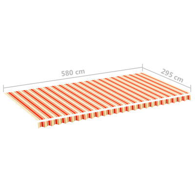 vidaXL Tissu de remplacement pour auvent Jaune et orange 6x3 m