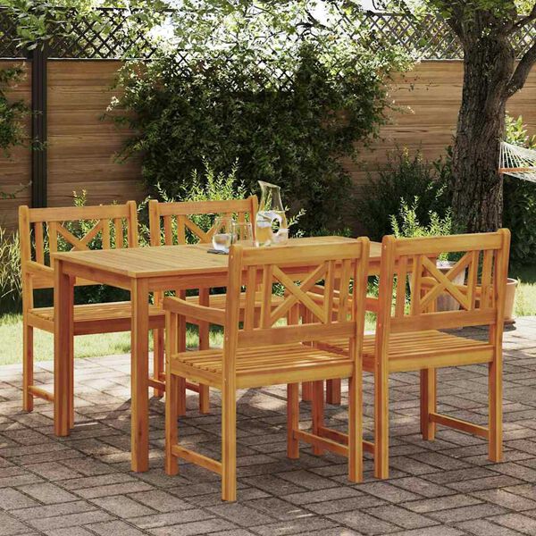 vidaXL Ensemble de salle à manger pour jardin 5 pcs Marron
