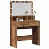 vidaXL Table de Toilette avec tiroir Bois ancien 80 x 41 x 134,5 cm