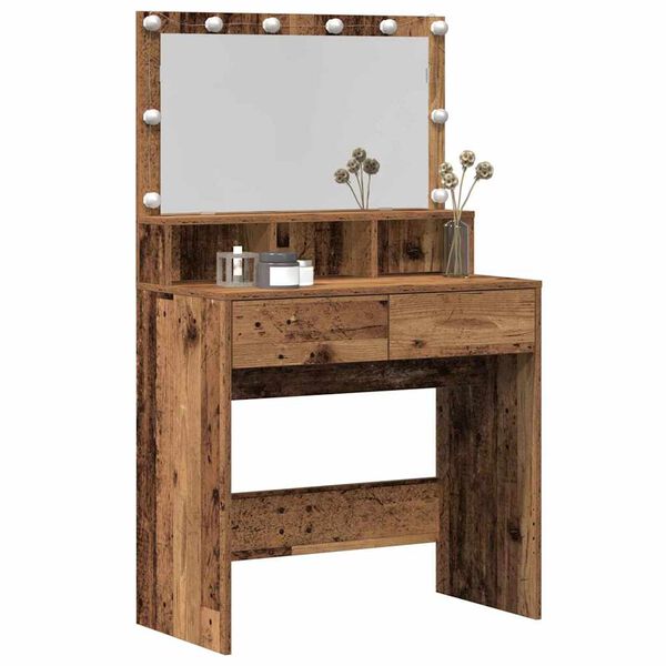 vidaXL Table de Toilette avec tiroir Bois ancien 80 x 41 x 134,5 cm