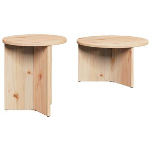 vidaXL Table basse 2 pcs Naturel Bois de pin massif