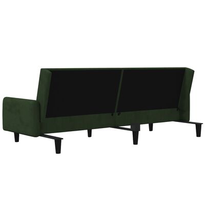 Canapé-Lit 2 Places Velours Noir VidaXL - Convertible Lit Invité Avec 2 Oreillers, Design Moderne Pliable