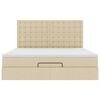 VidaXL Cadre de lit ottoman avec matelas crème 160x200 cm tissu