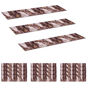 vidaXL Tapis d'escalier 15 pc 76 x 20 cm Noir et Or Polyester