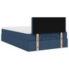vidaXL Cadre de lit ottoman avec matelas bleu 120x190 cm tissu