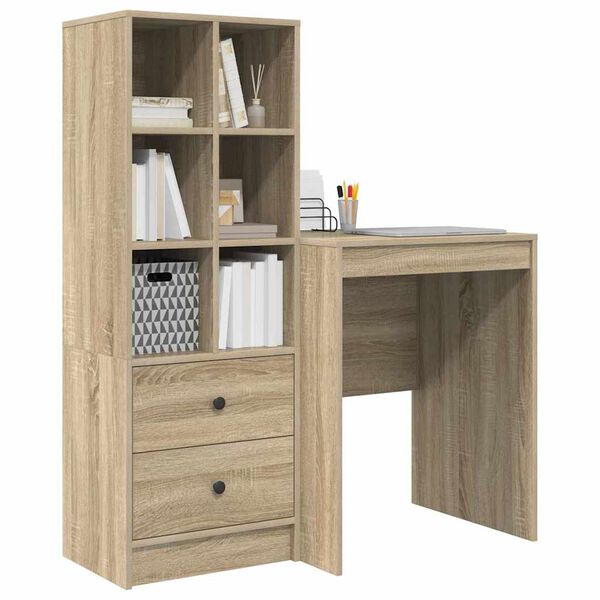 vidaXL Bureau avec tiroir 2 pcs Ch&ecirc;ne Sonoma