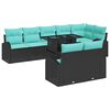 vidaXL Ensemble de canap&eacute; de jardin 9 pc Noir Poly rotin