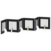 vidaXL Porte de chien pliable avec supports 6 pc Ch&ecirc;ne noir 362 cm