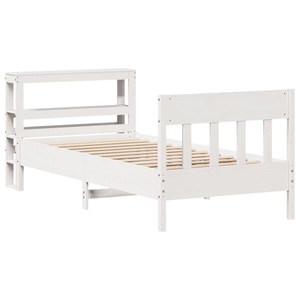 vidaXL Cadre de lit sans matelas blanc 90x200 cm bois de pin massif
