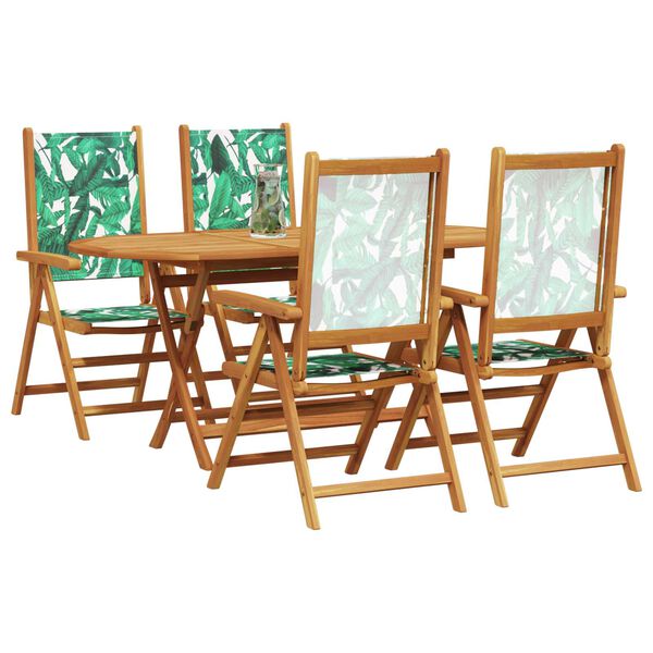 vidaXL Ensemble de salle à manger pour jardin 5 pcs Motif feuille