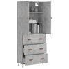 vidaXL Buffet haut Gris b&eacute;ton 69,5x34x180 cm Bois d'ing&eacute;nierie