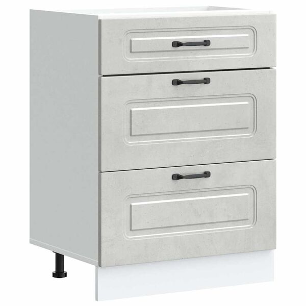 vidaXL Armoire de cuisine Kalmar gris b&eacute;ton bois d'ing&eacute;nierie