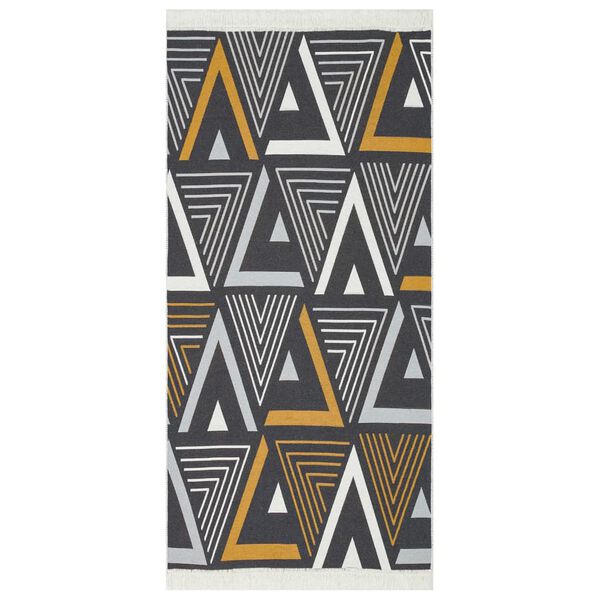 vidaXL Tapis Jaune et gris 100x200 cm Coton