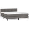 vidaXL Sommier &agrave; lattes de lit avec matelas Gris 180x200 cm Similicuir