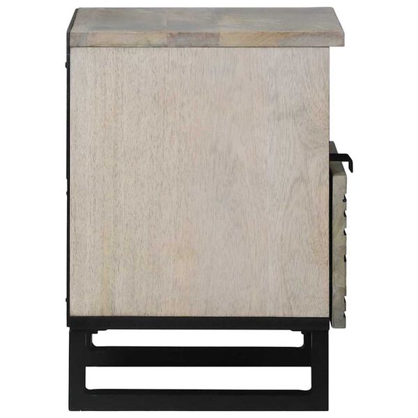 vidaXL Cabinet de chevet avec tiroir Blanc et Noir 40 x 33 x 46 cm