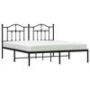 vidaXL Cadre de lit métal sans matelas avec tête de lit noir 183x213cm