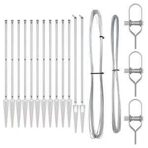 vidaXL Poteaux de clôture 13 pcs Argent Ø32mm 140 cm Acier galvanisé