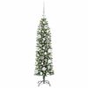 vidaXL Arbre de No&euml;l artificiel slim avec 150 LED Vert et blanc 120 cm