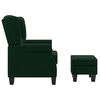vidaXL Fauteuil avec repose-pied Vert foncé Tissu