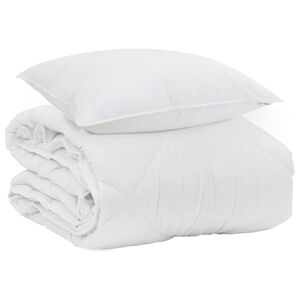 vidaXL Duvet d'&eacute;t&eacute; simple avec oreiller 2 pcs Blanc Microfibre
