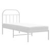 vidaXL Cadre de lit métal sans matelas avec tête de lit blanc 75x190cm