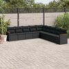 vidaXL Salon de jardin 9 pcs avec coussins noir r&eacute;sine tress&eacute;e