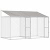 vidaXL Cage pour chien avec toit Argent&eacute; 400 x 200 x 256 cm